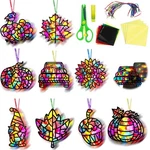 Eggsun 36 Sets Fall Thanksgiving Suncatchers Craft Kit For Kids Ornaments Sta.... Fixed Price $22.01.