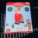 Gemmy 4.5FT Rudolph The Red Nose Reindeer W/puffer Vest Light Up Inflatable. Fixed Price $29.99.