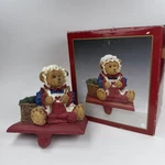 Vtg Gottschalks Bear Stocking Holder Hanger Christmas Polyresin 5 X4. Fixed Price $32.78.