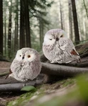 Set Of 2 Assorted Raz Imports 5 Polyfoam Brown Winged White Winter Owl. Fixed Price $39.99.