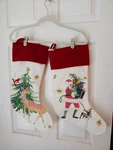 Nwt Pottery Barn Jolly Christmas Stocking SET/2, Santa And Tree.. Fixed Price $150.00.