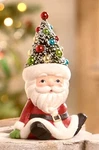 Bethany Lowe Retro Christmas Santa Seated W/ Bottle Brush Tree Hat TL2371 New. Fixed Price $47.95.