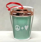 Starbucks Mint Heart Love Peace Limited Hanging Ceramic Ornament Coffee Cup 2017. Fixed Price $20.89.