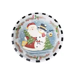 Vntg Dolgencorp Santa Claus Snowman Decorative Bowl Christmas 12" Country Blue. Fixed Price $19.91.
