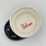Tag Black White Santa Boot Red Believe Candy Christmas Bowl 4.25 Inch Diameter. Fixed Price $15.21.