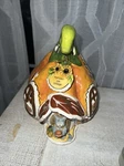 Blue Sky Pumpkin Pie Cottage Cat House Tealight Candle Holder Harvest Ceramic. Fixed Price $40.00.