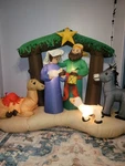Gemmy Airblown Inflatable Christmas Holy Family Nativity Scene 7FT Blowup 87876. Fixed Price $50.00.