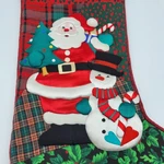 Fun Vintage Santa Snowman Christmas Stocking Frosty. Fixed Price $10.07.