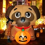 Comin 5 Ft Halloween Inflatables Dog Outdoor Yard Decorations Blow Up Pug. Fixed Price $73.74.