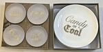 Prima Design Set Of 4 Holiday Gold & White Porcelain Plates 6" Christmas Festive. Fixed Price $19.99.
