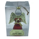 January Garnet Angel Ornament Gold Wings & Crystal Accents By Amglo. Fixed Price $12.79.