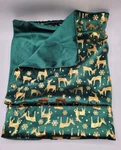 Tosleo Christmas Pillow Covers - Set Of Deer Snowflake Green & Gold 20". Fixed Price $18.95.