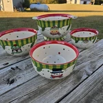 Temp-tations Winter Whimsy Nesting Mixing Bowl Set Holiday Snowman Santa Penguin. Fixed Price $49.99.
