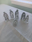 Vintage Clear Glass Nativity Scene Set 6 Piece Christmas Holiday Decor Figurines. Fixed Price $15.00.
