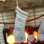 1 Target Wondershop White Grey Gray Christmas Stocking Fur Poms Ivory Isle. Fixed Price $39.95.