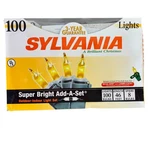 Vtg Sylvania Christmas Lights 100 Outdoor Indoor Gold Lot Of 4 Super Bright Htf. Fixed Price $40.00.