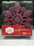 New 20 Pc Holiday Christmas Decoration Pink Sparkle Snowflake Glitter Ornament. Fixed Price $9.00.