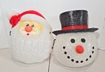 Christmas Porch Light Covers. Snowman, Santa Clause Set Of 2. Vintage. Fixed Price $31.90.