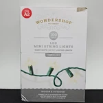 Wondershop Target 100 Led Mini String Lights Warm White Twinkling Green Wire A2. Fixed Price $16.99.