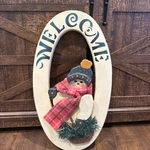 Vintage Wooden Christmas Snowman Wall Handing Welcome Door Hanger Sign Holiday. Fixed Price $42.99.