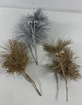 Christmas Glitter Picks Spray Set Of 3 Silver Gold Holiday Decoration. Fixed Price $13.96.