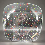 Pampered Chef Holiday Dots Square Glass Serving Bowl #3010 New Box Christmas. Fixed Price $14.99.