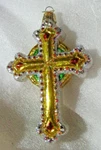 Old World Christmas Glass Ornament Jeweled Cross No Box Religious Glitter. Fixed Price $11.00.