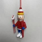 Midwest Cbk Red And Blue Wooden Skier Christmas Skiing Ornament. Fixed Price $10.95.