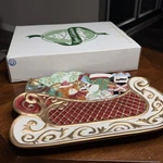 Avon Ceramic Christmas Sleigh Centerpiece Multicolor Seasonal D Cor F126821. Fixed Price $20.00.