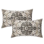 Kawani Black White Grey Ethnic Boho Lumbar Pillow Covers 12X20 Inch Bohemian .... Fixed Price $17.21.
