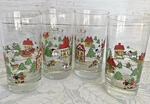 4 Joy Of Christmas Drinking Glasses Carlton Holiday Hi-ball 11OZ Santa Tree. Fixed Price $14.39.