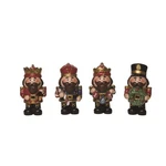Set Of 4 Transpac Christmas Small Resin Nutcracker Figurines, 5.25" Tall. Fixed Price $24.99.