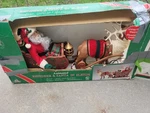 Vintage 1998 Holiday Creations Animated Reindeer & Santa Sleigh Christmas. Fixed Price $99.99.