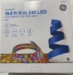 Ge Staybright 240-LIGHT 19.6-FT Multicolor Integrated Led Christmas Tape Lights. Fixed Price $31.49.
