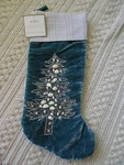 Coastal Collection Beaded Seashell Christmas Tree Stocking 22 Nwt. Fixed Price $44.99.