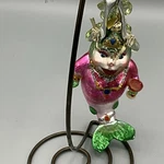 December Diamonds Ornament Fish W/ Hot Pink Dress Drink Hand. Fixed Price $49.00.