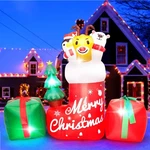 8''INFLATABLE Outdoor Decoration-inflatable Animal Xmas Stocking With Gift.... Fixed Price $59.07.