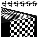 Plastic Checkered Table Runner 12 Pcs 14X108 Inch Black White Racetrack Road. Fixed Price $28.60.
