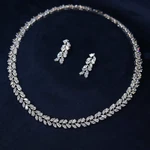 2PCS Jewelry Sets For Women Charming Round Design Elegant Cz Earrings And Neckla. Fixed Price $91.99.