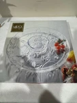 Mikasa Holiday Season's Holly Clear Glass 14.5" Chip & Dip Platter Serveware. Fixed Price $18.00.