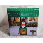 Holiday Living Christmas Penguin Box 5FT Animated Airblown Inflatable Led Nib. Fixed Price $89.95.