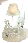 Trimmerry Treasures Snowman/woman Sculpulture Candle Holder - Euc. Fixed Price $16.99.