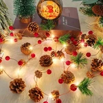 Ccinee 6.56FT Christmas Pine Cone Garland, Up String Lights Bat.... Fixed Price $23.60.