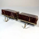 2 Ct Threshold Studio Mcgee Marble Stocking Holder Red Brown Christmas Holiday. Fixed Price $34.99.