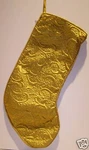 Gold Christmas Stocking Matelasse Elegant Holiday Decoration Xmas Festive New. Fixed Price $16.95.