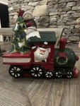 Transpac Decorative Ceramic Oscillating Light Up Christmas Train, Plays Music. Fixed Price $21.00.