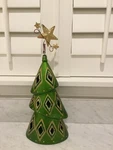 Pier 1 Glitter Christmas Tree Tea Light Holder Rare. Fixed Price $55.75.