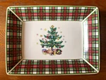 Nikko Iron Stone Tartan Plaid Christmas Tree Holiday Rectangular Tray Rare Nib. Fixed Price $29.99.
