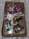 Christmas Ornaments Mini Glass Set Of 6 Pc Target Bullseye Cactus Duck Taxi New. Fixed Price $8.99.