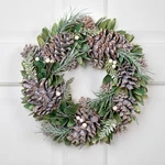 Northlight Frosted Pinecone And Wooden Petals Christmas Wreath -14" Unlit. Fixed Price $34.01.